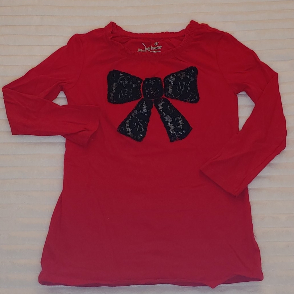 🎁Jumping beans red long sleeve tee sz 4T